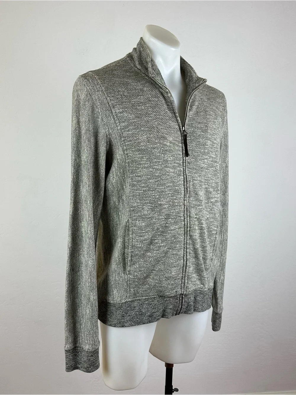 Billy Reid Heather Gray Knit Sweater Jacket
